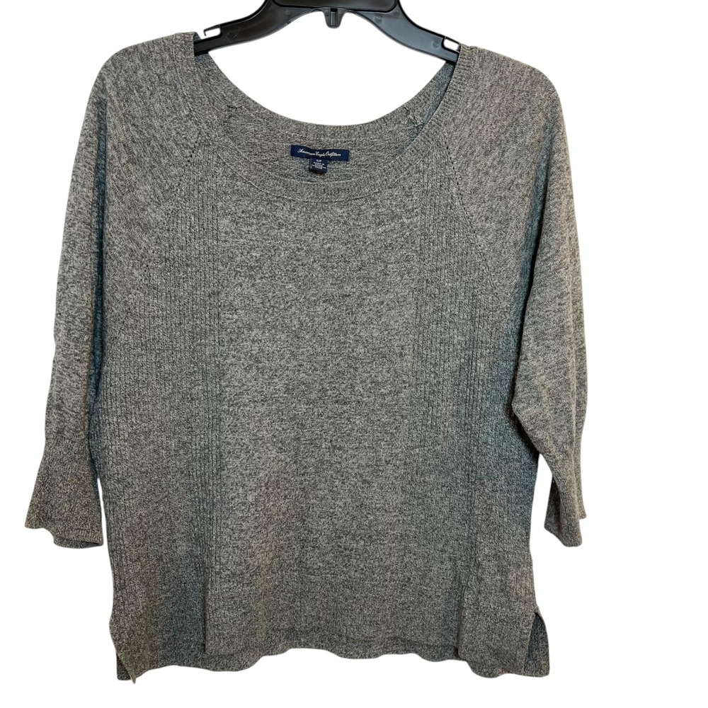 American Eagle‎ Outfitters Gray Heathered Knit Raglan Sleeve Sweater Top Women
